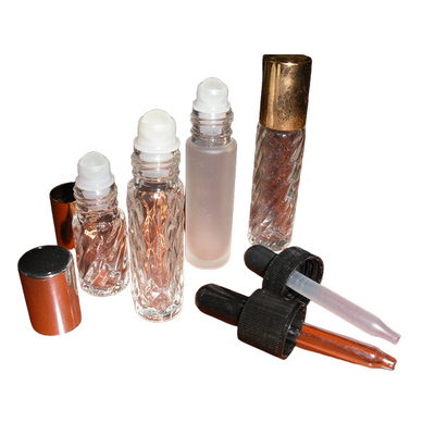 1 Inch 0.05mm Roll Bottles For Essential Oils With Holder For Cosmetic Roll On Perfume Packaging